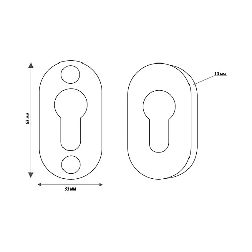Накладки на сердцевину CISA 06093.04 овальная нержавеющая сталь. - Фото №4