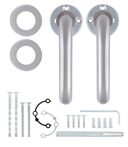 Ручки на розетте ROSTEX Albacete ES52 нержавеющая сталь матовая - Фото №5