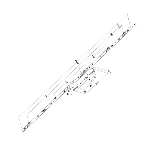 Механизм замка AXOR бочка 35*92 мм рейка 2100 мм - Фото №4