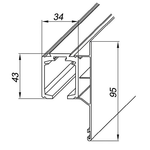 Маскировочная планка VALCOMP Atena настенная длина 2 м серебро - Фото №2