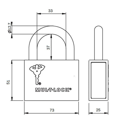 Замок навісний MUL-T-LOCK M13/C1 Interactive+ (2 ключа) - Фото №7