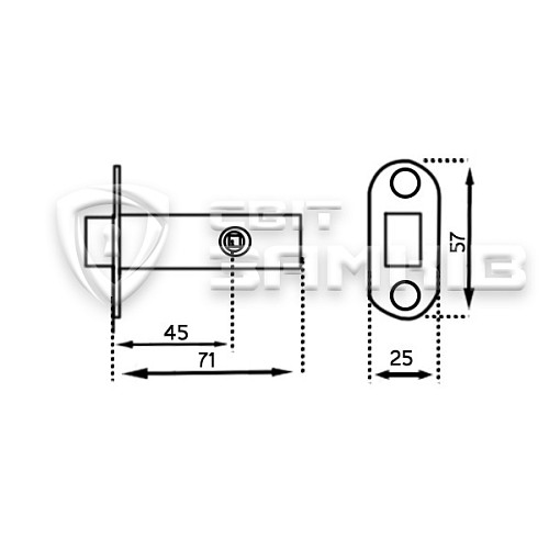 Механізм замка CLASS SD100 Kevlar (BS45мм) пласт.язичок AB стара бронза - Фото №5