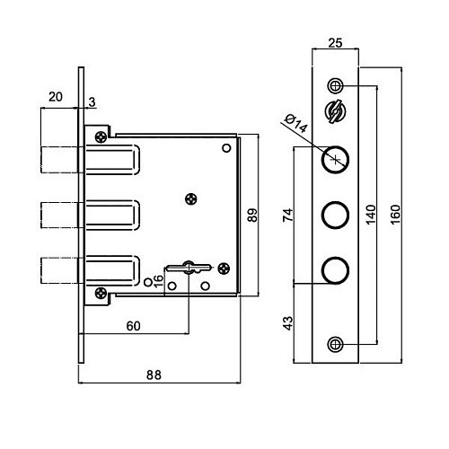 Механизм замка SECUREMME 2029 (BS60мм) - Фото №4
