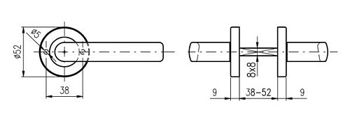 Ручки на розетте ROSTEX Ferara ES52 нержавеющая сталь матовая - Фото №2