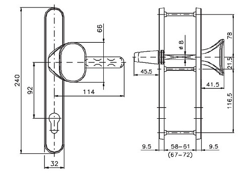 Ручки на планке ROSTEX Profile Z 92мм (58-61мм) белый - Фото №4