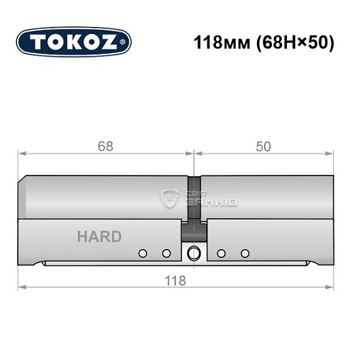 Цилиндр TOKOZ Pro400 118 (68H*50) (H - закаленная сторона) никель матовый - Фото №8