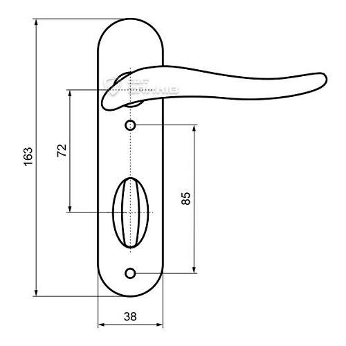 Ручки на планці Гамма к/п 72 WC OLV золото - Фото №4