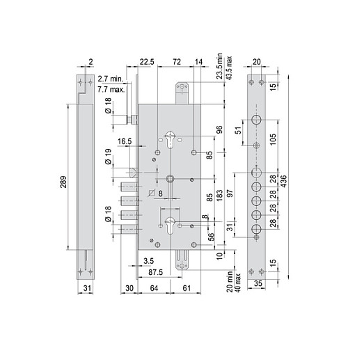 Механізм замка CISA 56785 двосистемний Revolution Pro (BS67,5*85мм) взаємозалежний з блокуванням - Фото №8
