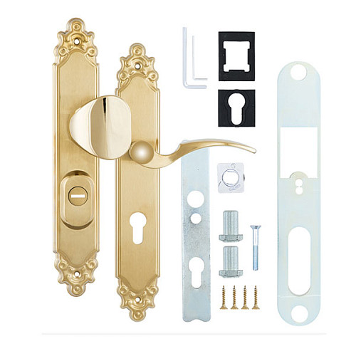 Ручки на планке с протектором ROSTEX Ozdobna R 92мм (40-45мм) фиксированная-нажимная титан PVD матовый (правая) - Фото №7