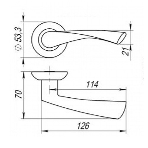 Ручки на розеті APECS Megapolis New-York H-0823-A AB антична бронза - Фото №2