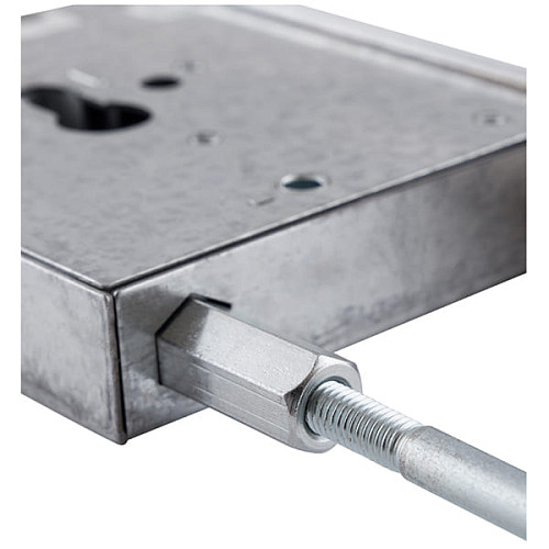 Механизм замка MUL-T-LOCK 415G двухсистемный (BS63*85мм) хром комплект + 2 протектора ант.бронза - Фото №6