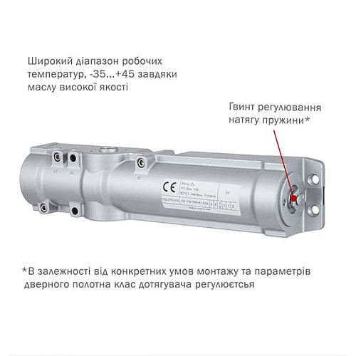 Дотягувач ABLOY DC250 CAM BC EN1-6 без тяги  до 120кг FIRE Сірий - Фото №3