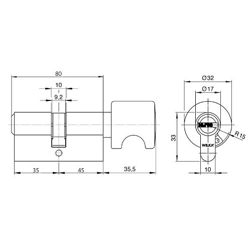Циліндр WILKA 3605 Carat S3 80T (35*45T) нікель - Фото №7