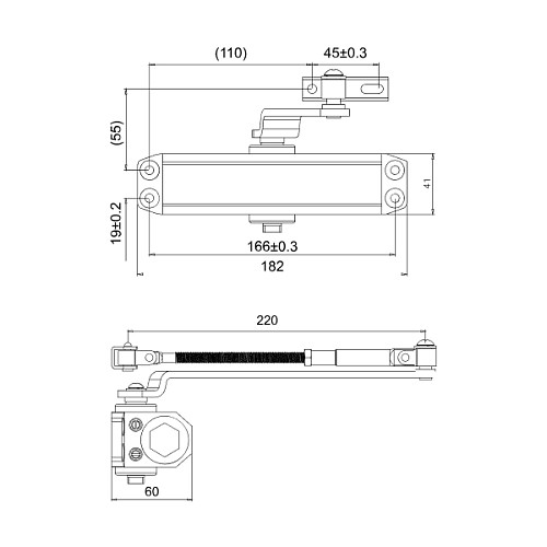 Дотягувач CISA 60470.03.0.44 STD до 80 кг чорний - Фото №8