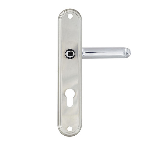 Ручки на планке с протектором ROSTEX Decor R 90мм (40-45мм) фиксированная-нажимная хром матовый - Фото №4