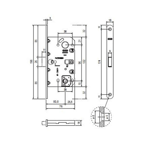 Механізм замка AGB Mediana Polaris Wave WC магніт (BS50,5мм) білий матовий - Фото №4