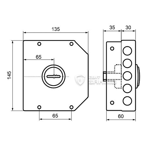 Замок накладний ЕЛЬБОР Граніт 1.06.51 MA (BS64мм) (н) - Фото №8