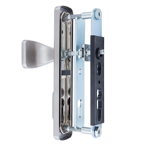 Ручки на планке с протектором ROSTEX Astra R 85мм (38-55мм) фиксированная-нажимная сталь матовая - Фото №5