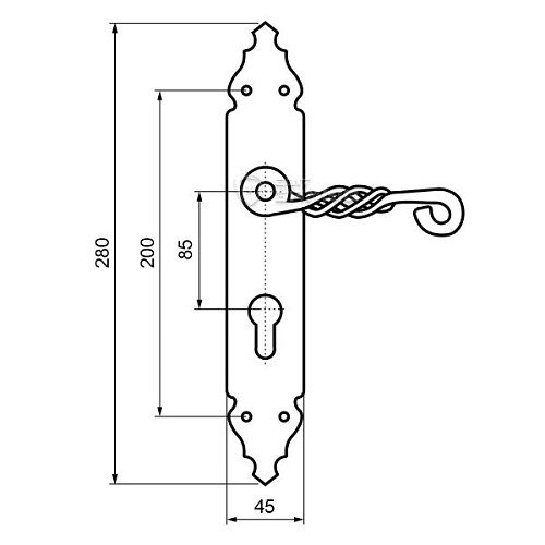 Ручки на планці AMIG 102-85 PZ чорний - Фото №3
