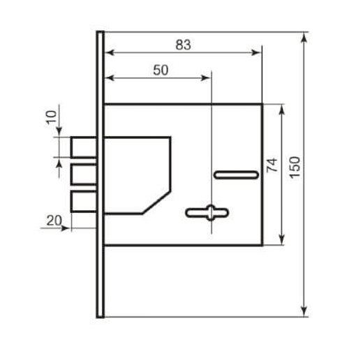 Механізм замка BRUNO 1082 (BS50мм) - Фото №2
