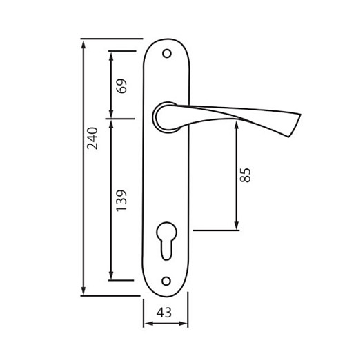 Ручки на планке SIBA Genoa 85 матовый никель - Фото №2