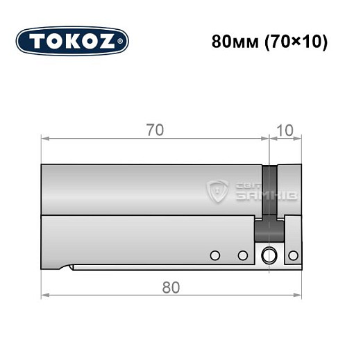 Циліндр половинка TOKOZ Pro300 80 (70*10) нікель матовий - Фото №8