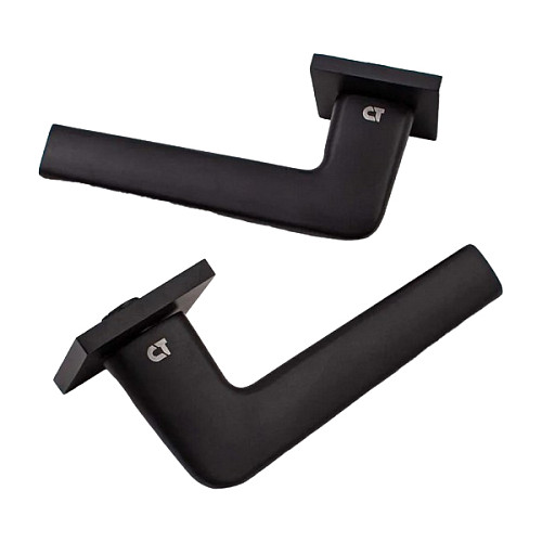 Ручки на розеті COMIT Flagman матовий чорний - Фото №3