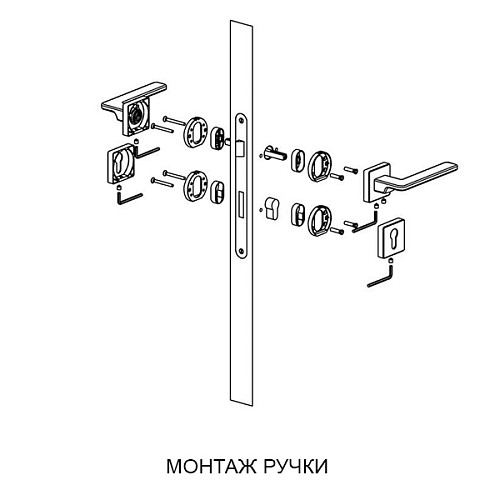 Ручки на розеті SYSTEM Kaya (RO12) AL6 чорний матовий - Фото №2