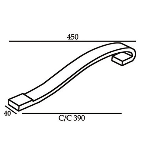 Ручка скоба ORO&ORO L06 45cm/39cm (половинка) MSN матовый никель - Фото №2