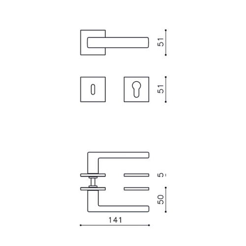 Ручки на розетте OLIVARI Planet QB NP черный матовый - Фото №3