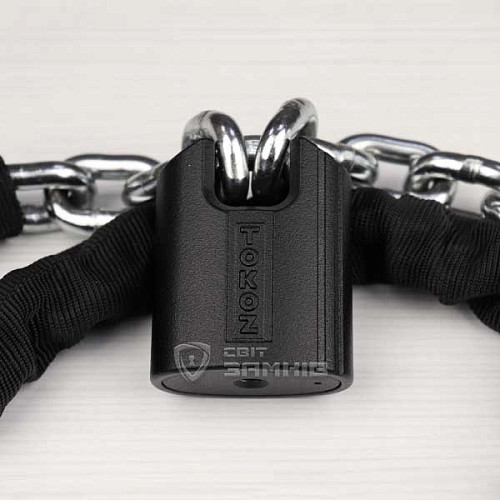 Замок для велосипеда TOKOZ Moto Pluto 50 Black з ланцюгом 100см 3 ключа - Фото №7