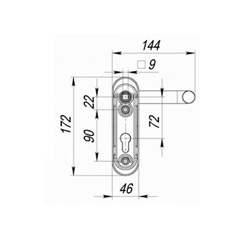 Ручки протипожежні на планці KEDR 1919B натискна-фіксована  BLACK чорні - Фото №2