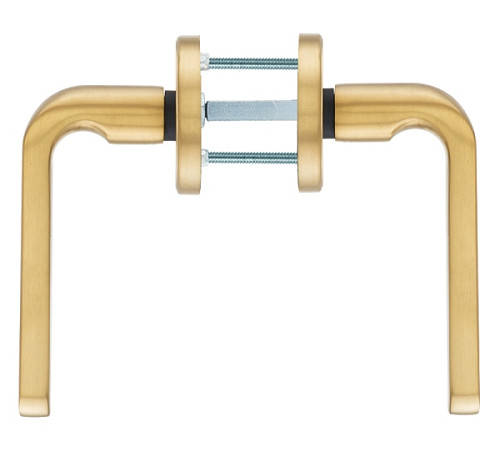 Ручки на розеті з протектором ROSTEX Rotondum нержавіюча сталь матова титан PVD - Фото №5