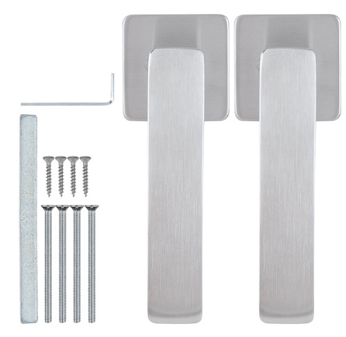 Ручки на розетте ROSTEX Savona H53 нержавеющая сталь матовая - Фото №5