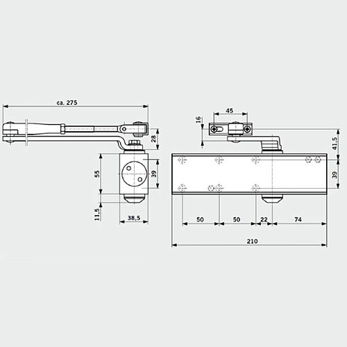Дотягувач DORMA TS-Profil EN2/3/4+Size5 BCA стандартна тяга до 120кг FIRE Коричневий - Фото №3