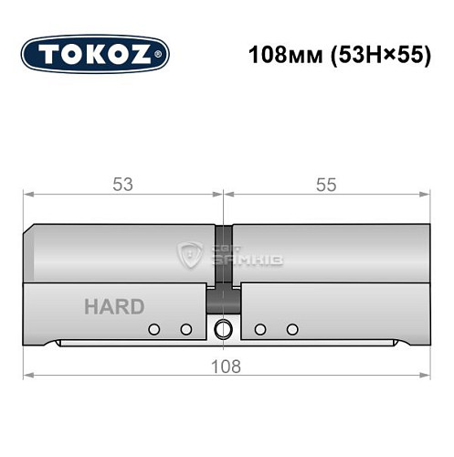 Цилиндр TOKOZ Pro400 108 (53H*55) (H - закаленная сторона) никель матовый - Фото №8