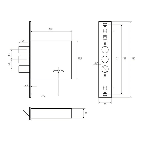 Механізм замка SHERLOCK 30.01 (BS70мм) 5 ключів - Фото №5