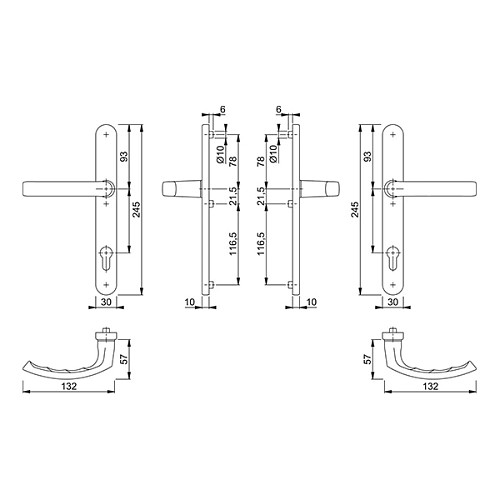 Ручки на планке HOPPE Liege 1540 / 3347N 92 черный матовый - Фото №2