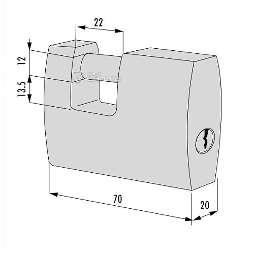 Замок навісний CISA LL 21610.70 (70 мм, 2 ключа) - Фото №9 Замок навісний CISA LL 21610.70 (70 мм, 2 ключа) - Фото №9