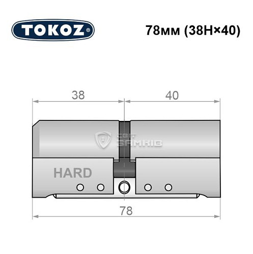 Цилиндр TOKOZ Pro400 78 (38H*40) (H - закаленная сторона) никель матовый - Фото №8