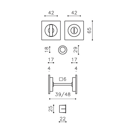 Ручки для раздвижной системы OLIVARI Giotto Q 127 CO хром матовый - Фото №2