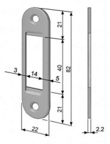 Ответная планка AGB Polaris EASY-FIX матовый хром - Фото №2