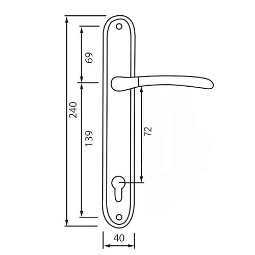 Ручки на планці SIBA Lucca 72 матовий нікель/хром - Фото №2