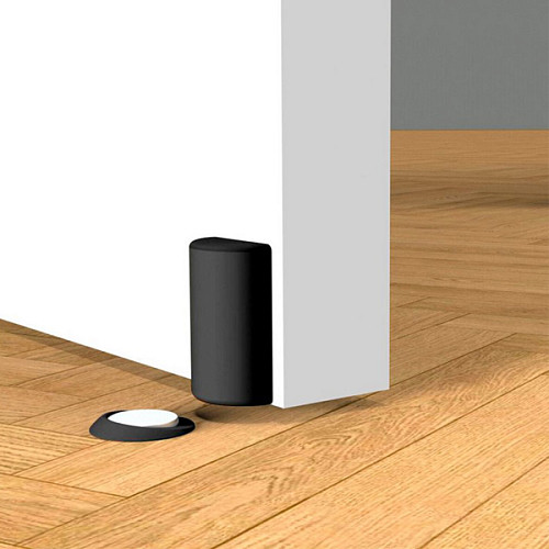  Стопор дверний прихований VERUM Stoppino X магнітний чорний матовий - Фото №3