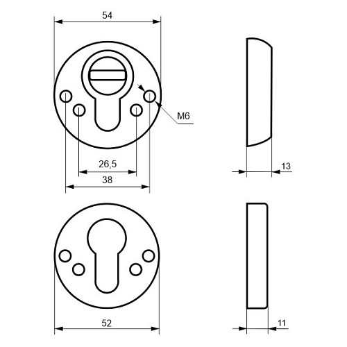 Протектор DISEC BD54 DIN ROUND 13мм хром полірований - Фото №5