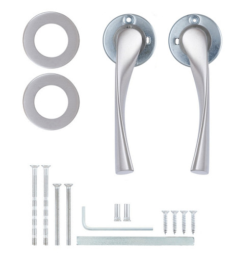 Ручки на розетте ROSTEX Milano ES52 нержавеющая сталь матовая - Фото №4