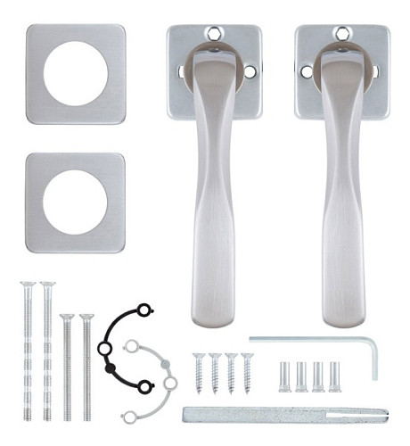 Ручки на розетте ROSTEX Mandelo H50 нержавеющая сталь матовая - Фото №5