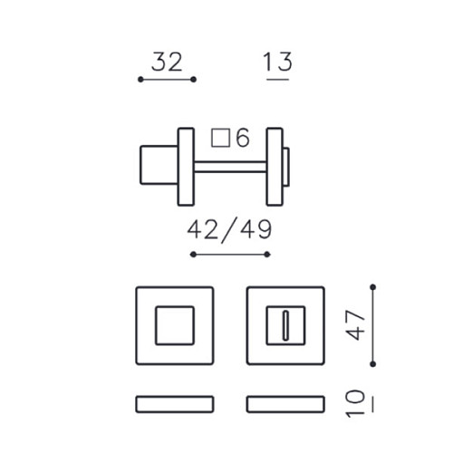 Вороток OLIVARI Cubo CO хром матовый - Фото №2