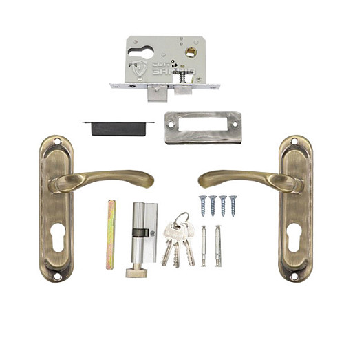 Комплект замка HI-Luke LP04-H39 (BS40*50мм) PZ AB стара бронза			 - Фото №2