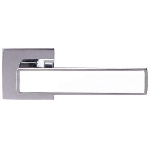 Ручки на розеті GAVROCHE Nikel Ni-Z25 W/CP біла емаль/хром - Фото №2